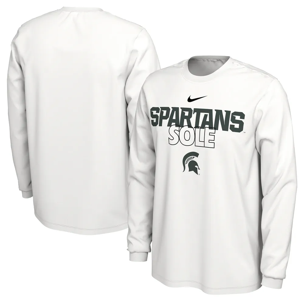 T-shirt Nike à manche longue blanc Michigan State Spartans 2023 On Court Bench