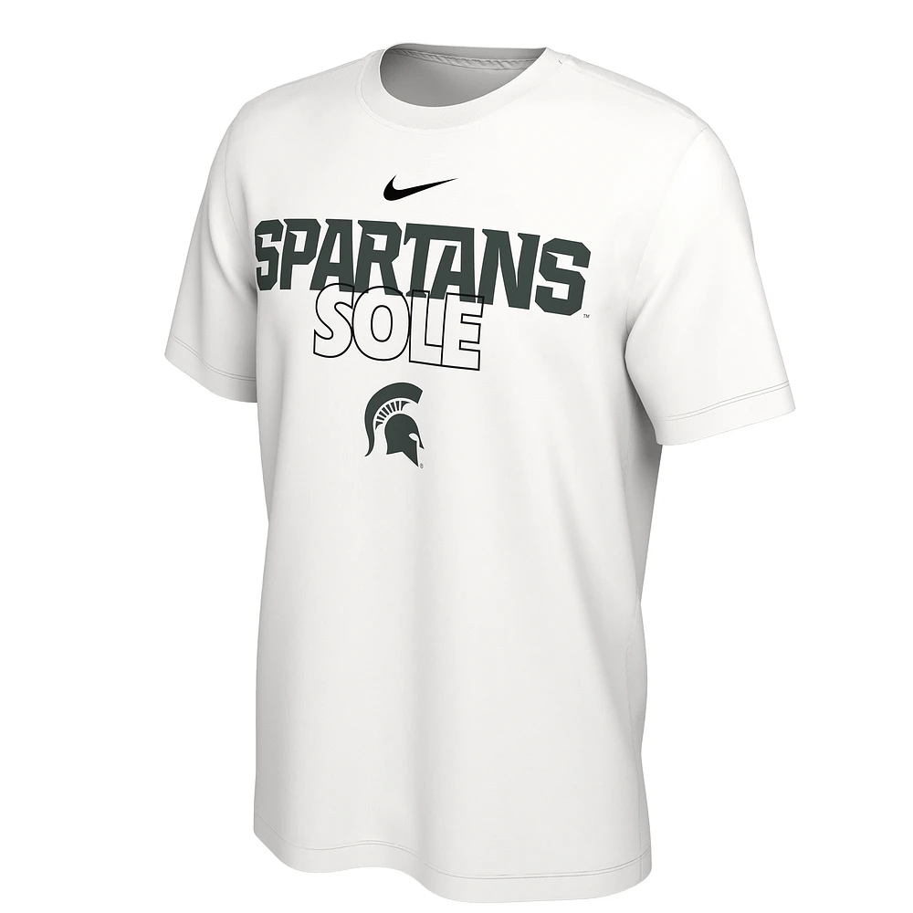 Nike  White Michigan State Spartans 2023 On Court Bench T-Shirt