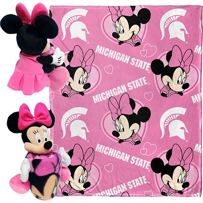 Ensemble oreiller et couvre-lit Minnie Hugger Northwest x Disney Michigan State Spartans