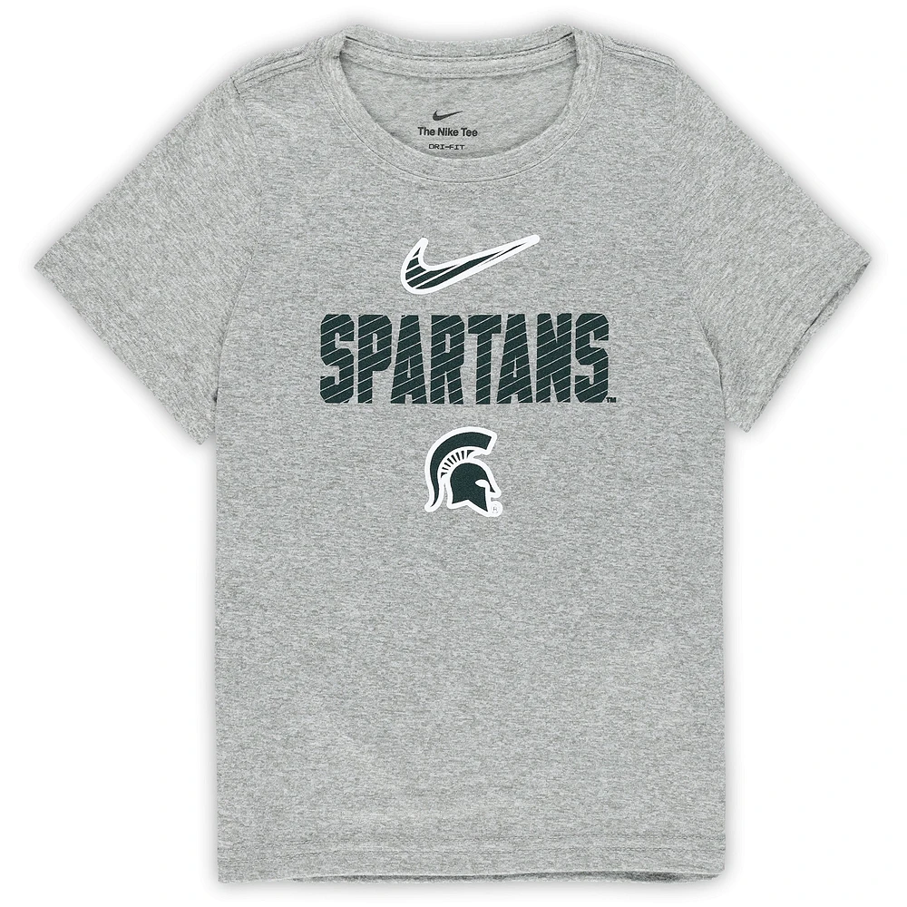 T-shirt à slogan Nike Michigan State Spartans Legend pour enfants d'âge préscolaire, gris