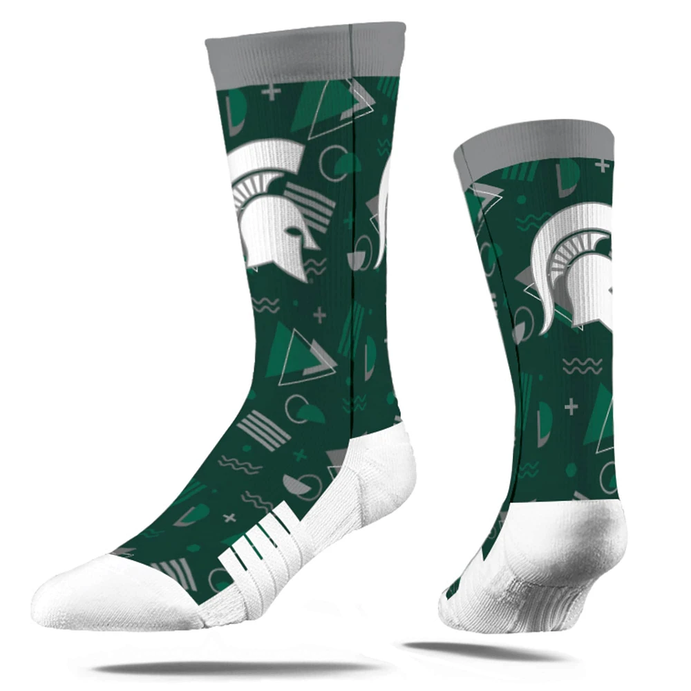 Strideline Michigan State Spartans '80s Zig Zag Crew Socks