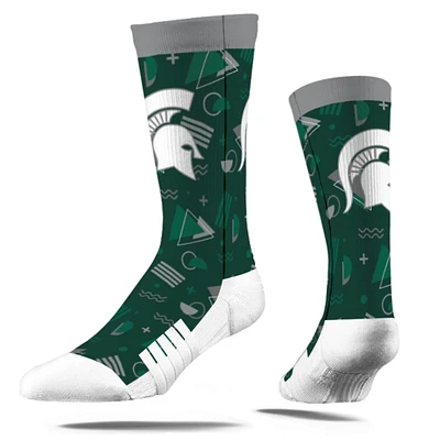 Michigan State Spartans Strideline '80s Zig Zag Crew Socks