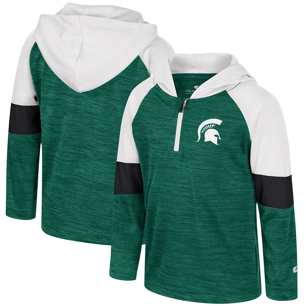 Sweat à capuche raglan quart de zip Colosseum vert Michigan State Spartans Creative Control pour tout-petit