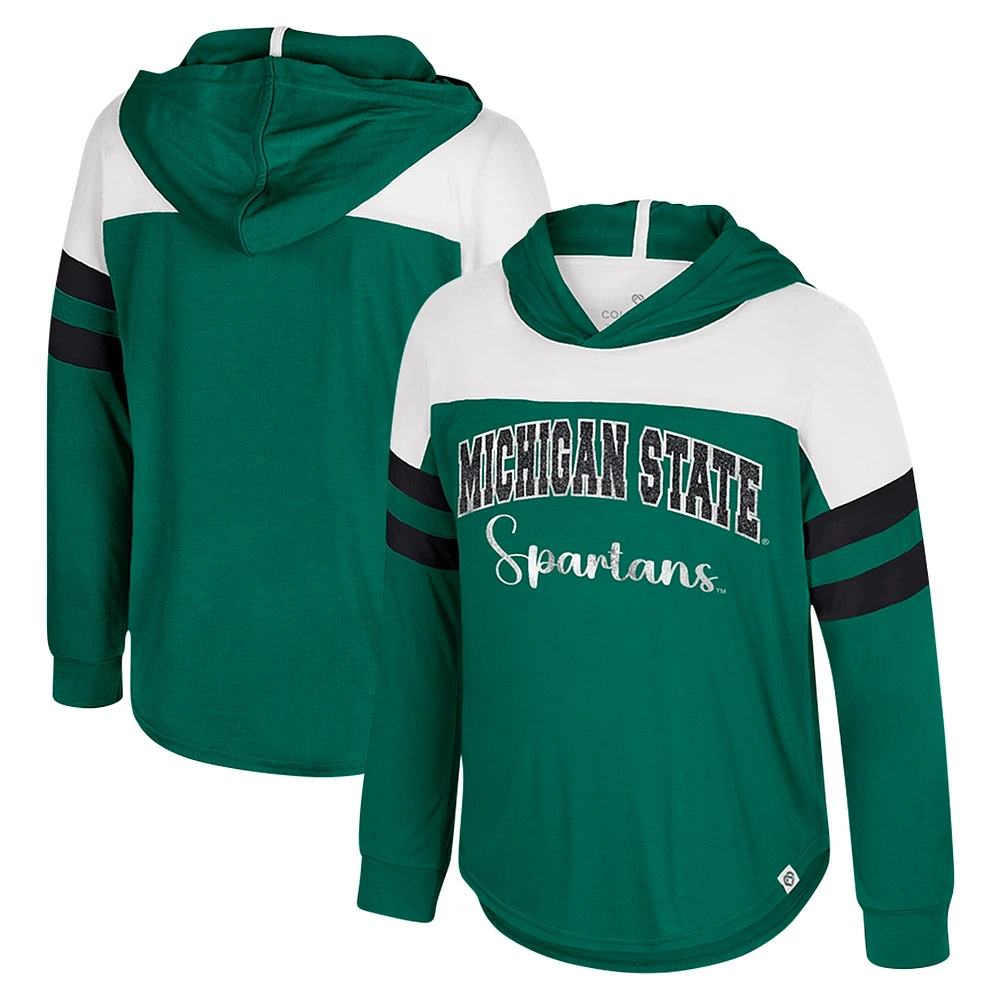 T-shirt à manches longues et capuche réfléchissant pour tout-petits Colosseum Green Michigan State Spartans