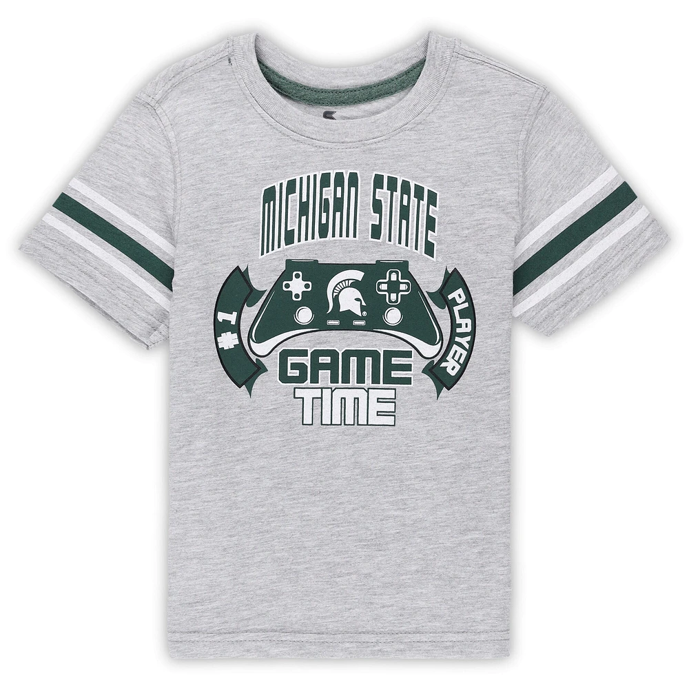 T-shirt Colosseum Heather Grey Michigan State Spartans Gamer pour tout-petit