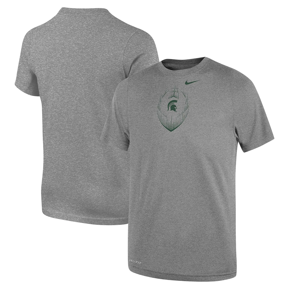 T-shirt de performance football Nike gris pour tout-petit Michigan State Spartans Legend