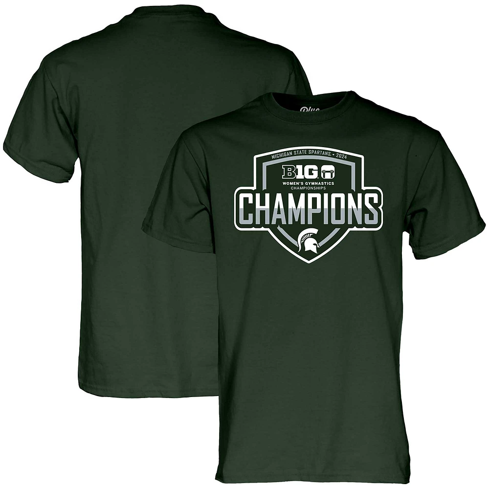 T-shirt unisexe bleu 84 vert Michigan State Spartans 2024 Big Ten Women's Gymnastics Tournament Champions