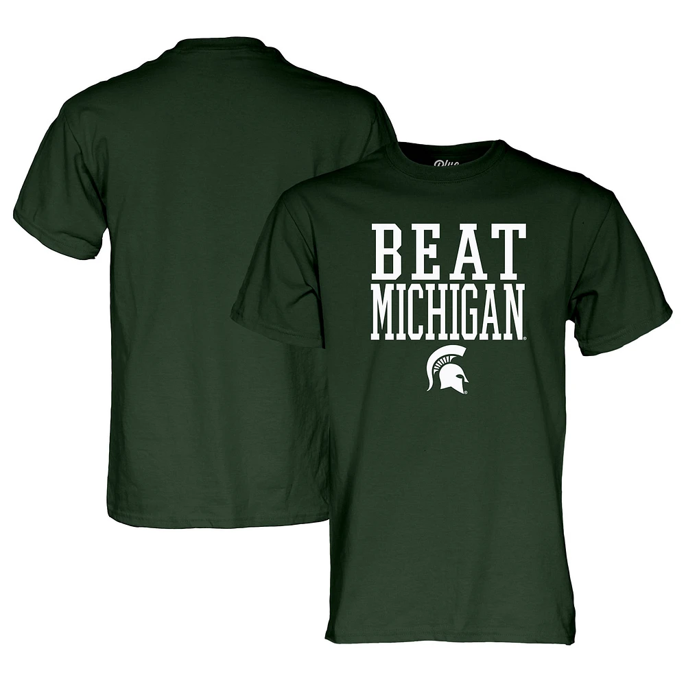 Unisex Blue 84 Green Michigan State Spartans Beat Rally Call T-Shirt