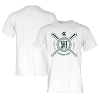 T-shirt de baseball unisexe bleu 84 blanc Michigan State Spartans 517 Day
