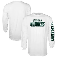 Unisex Blue 84 White Michigan State Spartans Strength Numbers Long Sleeve T-Shirt