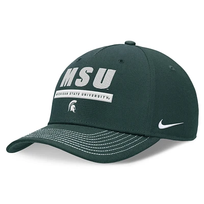 Unisex Nike Green Michigan State Spartans 2024 Sideline Rise Adjustable Hat