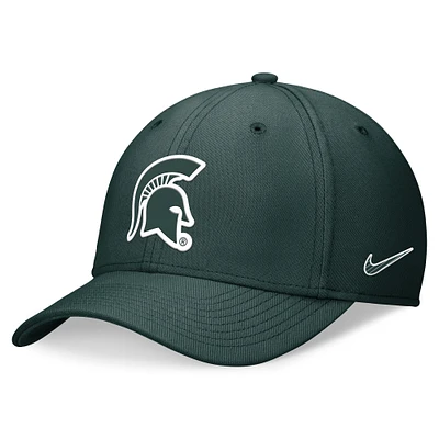 Casquette unisexe Nike Green Michigan State Spartans 2024 Sideline Rise Swoosh Flex