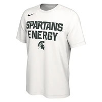 T-shirt unisexe Nike blanc Michigan State Spartans 2024 On-Court Bench Energy