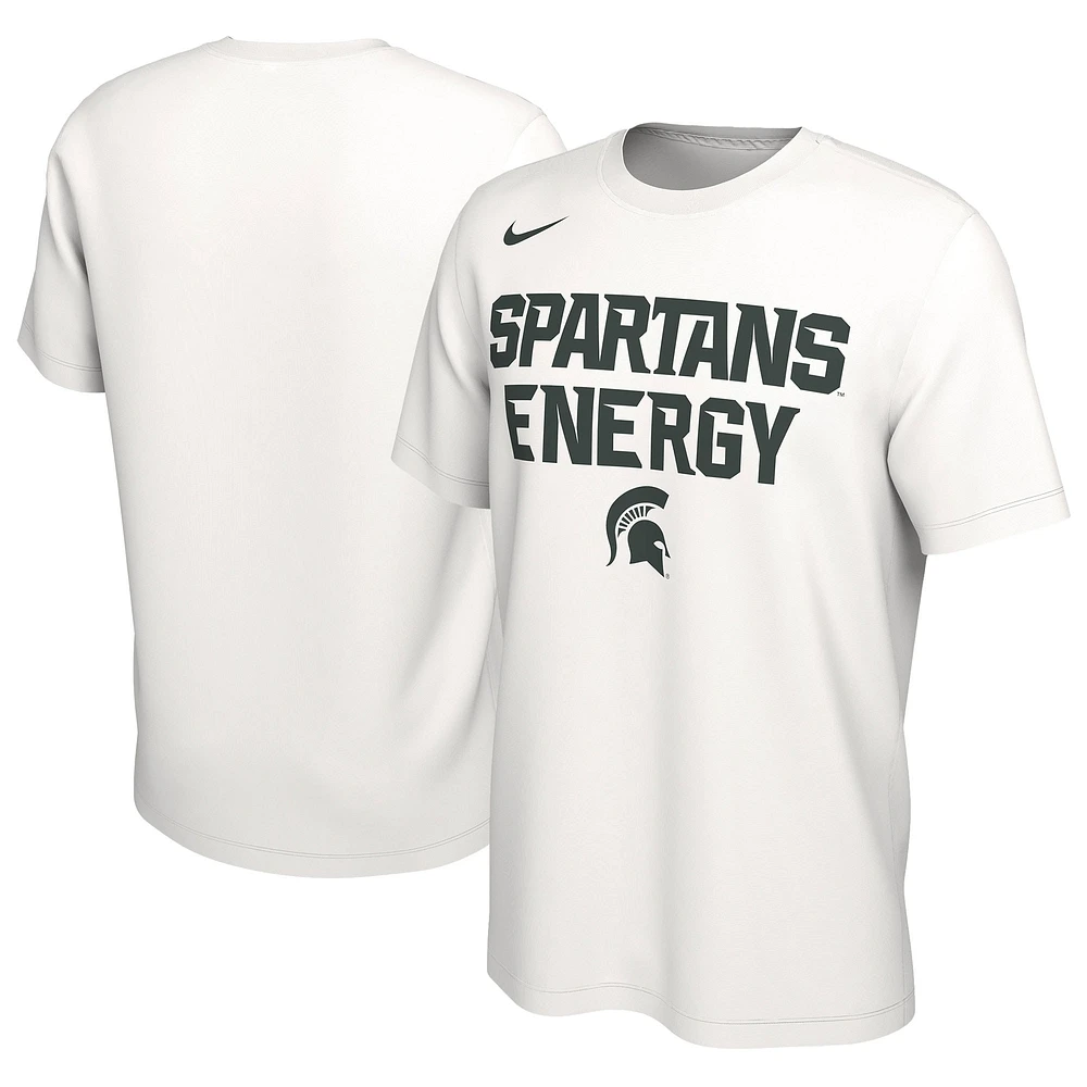 T-shirt unisexe Nike blanc Michigan State Spartans 2024 On-Court Bench Energy