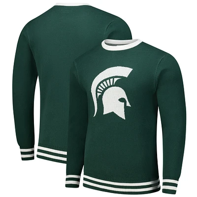 Unisex Uscape Apparel Green Michigan State Spartans Renew Knit Vintage Pullover Sweater