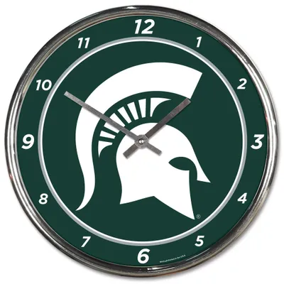 Michigan State Spartans WinCraft Chrome Wall Clock
