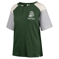 T-shirt '47 vert Michigan State Spartans pour femmes soulignant Harvey Colorblock Raglan Henley