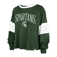 T-shirt vert à manches longues '47 Michigan State Spartans Upside Rhea Raglan pour femmes