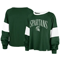 T-shirt vert à manches longues '47 Michigan State Spartans Upside Rhea Raglan pour femmes