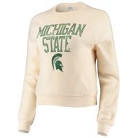 Women's Alternative Apparel Cream Michigan State Spartans Eco-Teddy Baby Champ Tri-Blend Sweatshirt