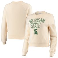 Women's Alternative Apparel Cream Michigan State Spartans Eco-Teddy Baby Champ Tri-Blend Sweatshirt