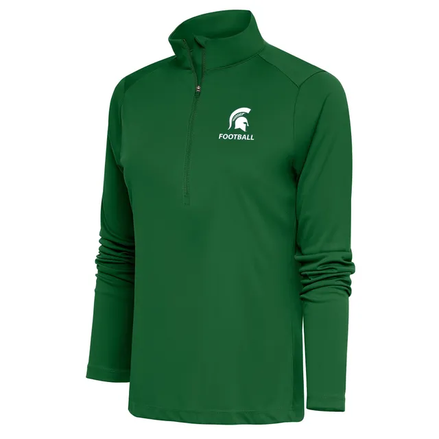 MSU Spartans Womens Green Sport Long Sleeve 1/4 Zip Pullover