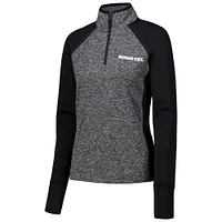 Women's Black/Heather Gray Michigan State Spartans Finalist Raglan Quarter-Zip Jacket