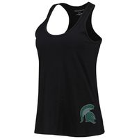 Women's Black Michigan State Spartans Charm 2.0 Scoop Neck Open Back Racerback Tank Top