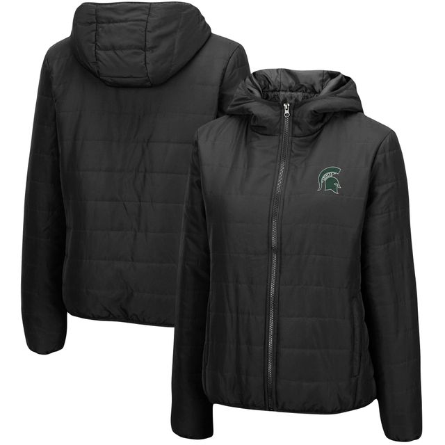 Blouson matelassé à glissière intégrale Arianna Michigan State Spartans pour femme Colosseum, noir