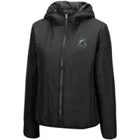 Women's Colosseum Black Michigan State Spartans Arianna Full-Zip Puffer Jacket