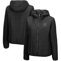 Women's Colosseum Black Michigan State Spartans Arianna Full-Zip Puffer Jacket