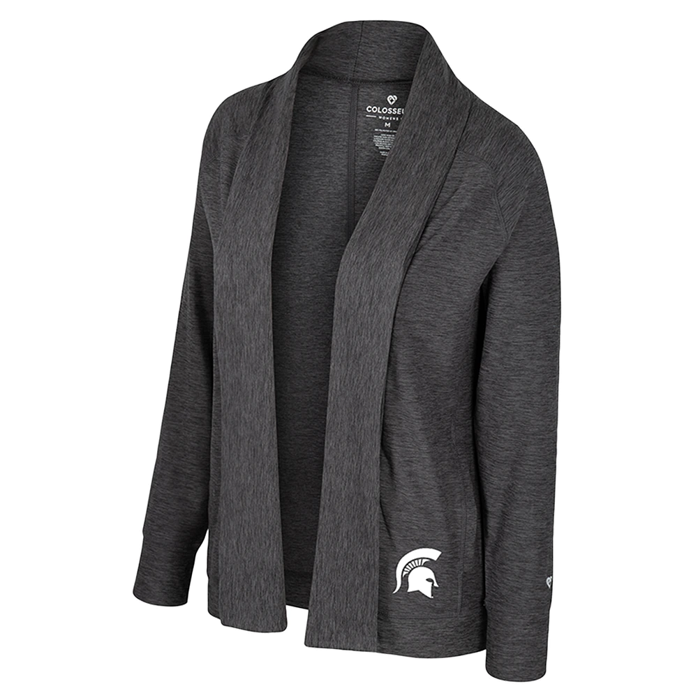 Women's Colosseum  Charcoal Michigan State Spartans Dash Cardigan