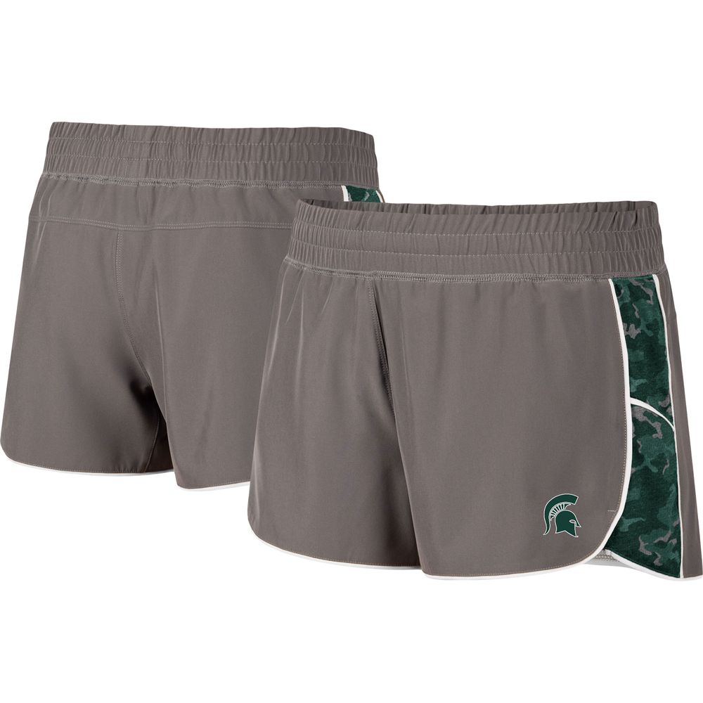 Women's Colosseum Gray/Green Michigan State Spartans Pamela Lined Shorts