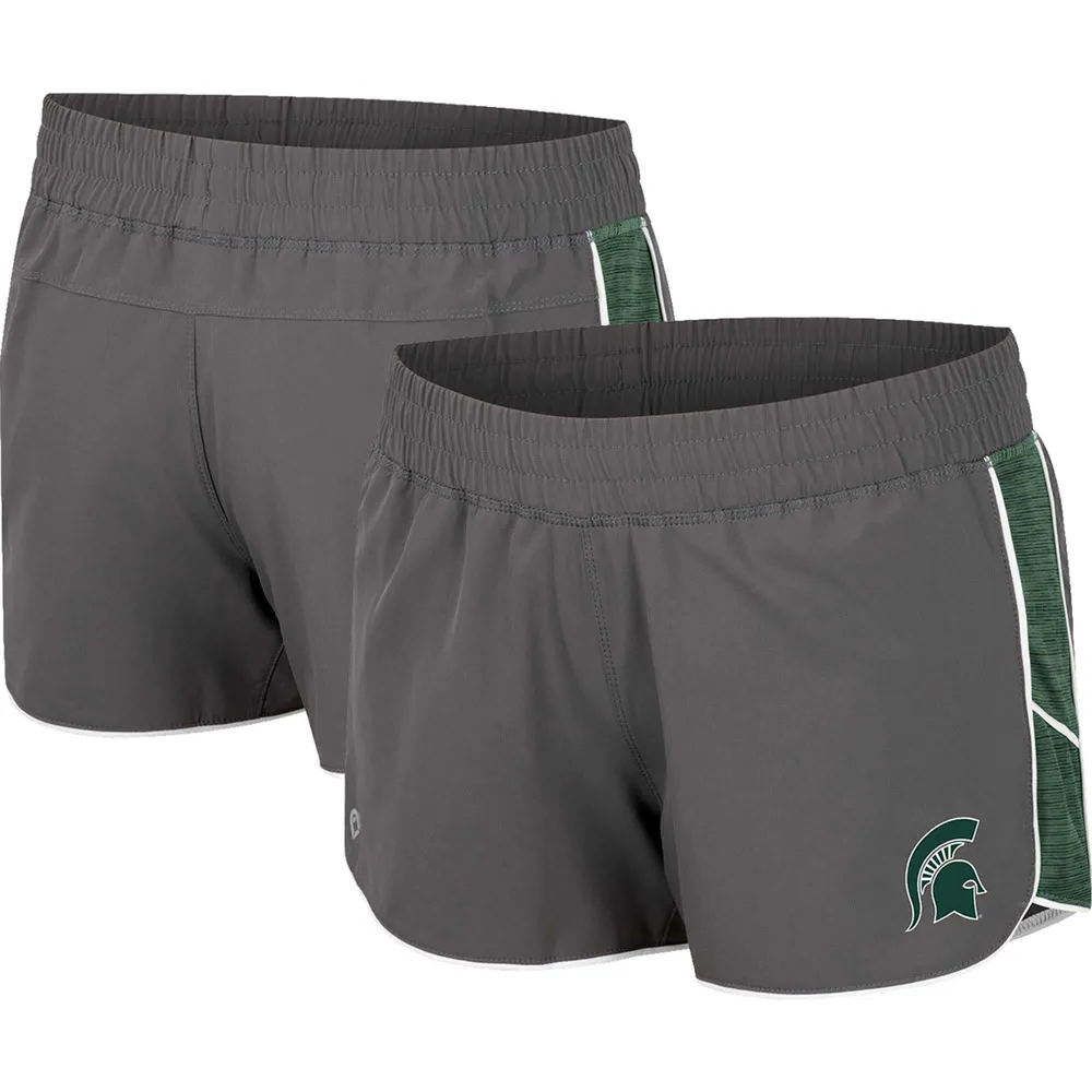 Women's Colosseum Gray Michigan State Spartans Pull The Switch Running Shorts