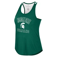 Women's Colosseum Green Michigan State Spartans 10 Days Racerback Scoop Neck Tank Top