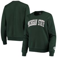 Women's Colosseum Green Michigan State Spartans Campanile Pullover Sweatshirt