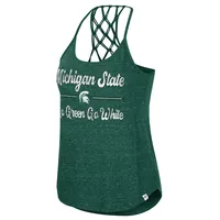 Women's Colosseum Green Michigan State Spartans Glenda Macrame Racerback Scoop Neck Tank Top