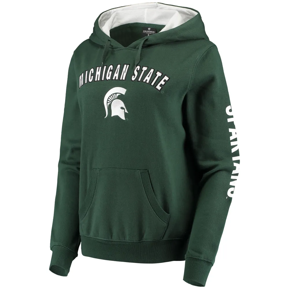 Women's Colosseum Green Michigan State Spartans Loud and Proud Pullover Hoodie