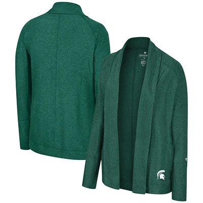 Chandail cardigan Morningside vert Colosseum pour femmes Spartans de l'État du Michigan