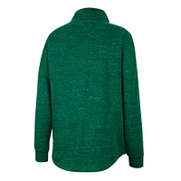 Women's Colosseum Green Michigan State Spartans Natalie Speckled Quarter-Snap Top