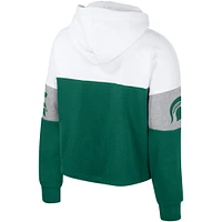 Sweat à capuche blocs de couleurs Nora des Spartans l'État du Michigan vert Colosseum pour femmes