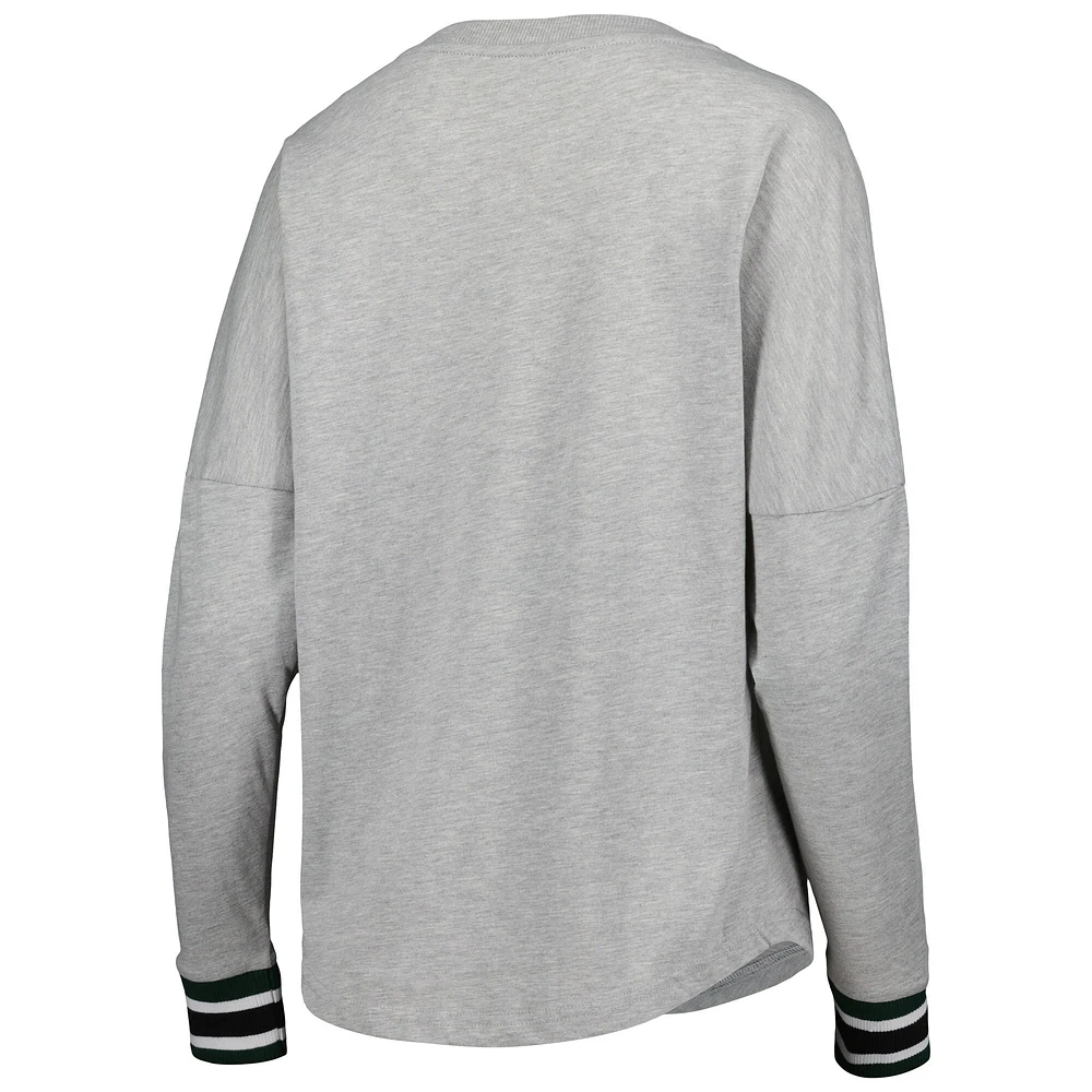 Women's Colosseum Heathered Gray Michigan State Spartans Andy Long Sleeve T-Shirt