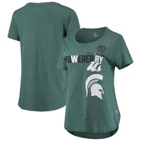 T-shirt Colosseum pour femmes, Michigan State Spartans PoWered By Title IX, vert chiné