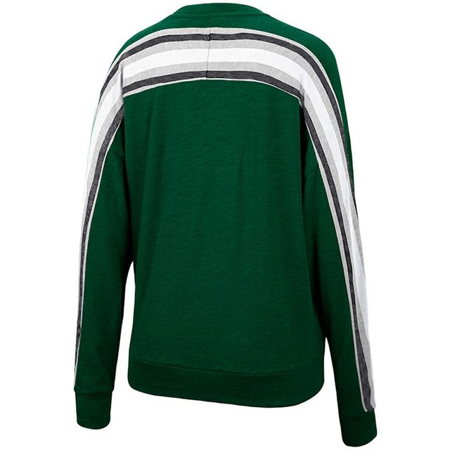 Sweat-shirt surdimensionné pour femmes Colosseum vert chiné de l'équipe des Spartans l'État du Michigan