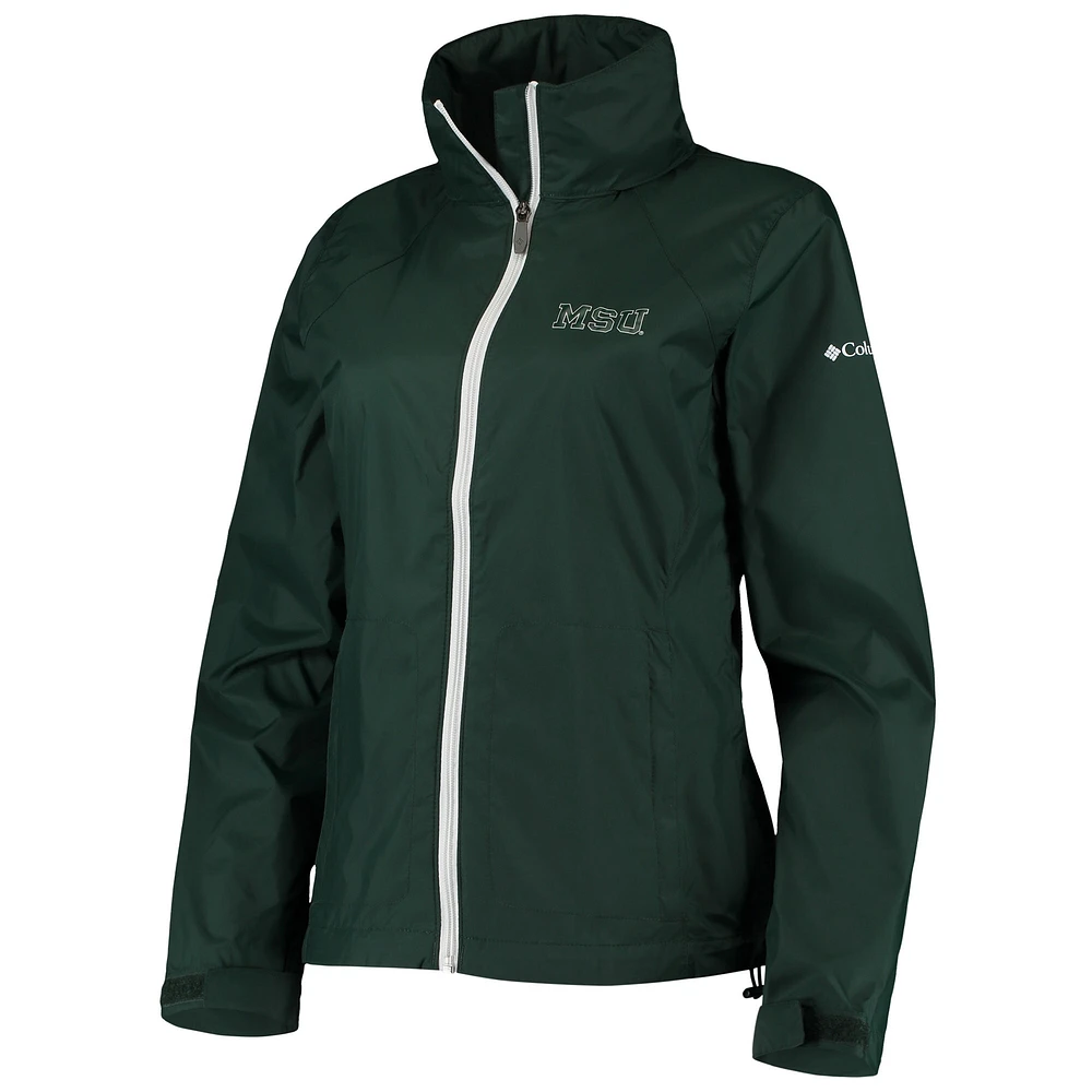Women's Columbia Green Michigan State Spartans Switchback Full-Zip Hoodie Jacket