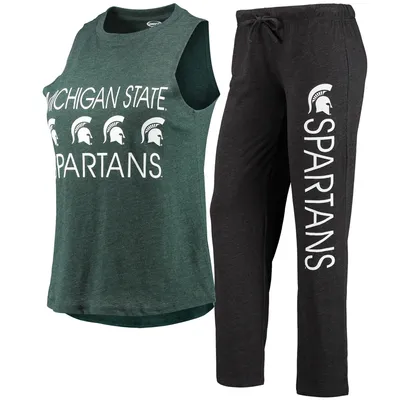 Michigan State Spartans Concepts Sport Women's Tank Top & Pants Sleep Set - Black/Green