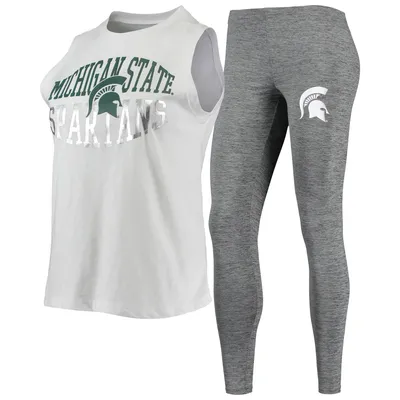 Michigan State Spartans Concepts Sport Women's Tank Top & Leggings Sleep Set - Charcoal/White