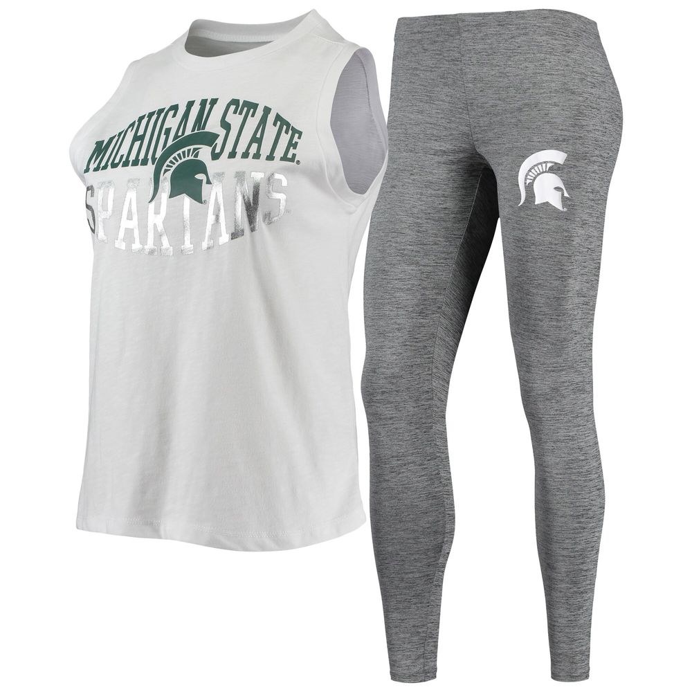 Concepts Sport Women's Concepts Sport Charcoal/White Michigan State Spartans  Tank Top & Leggings Sleep Set