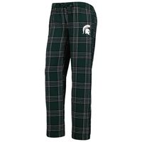 Women's Concepts Sport Green/Black Michigan State Spartans Badge T-Shirt & Flannel Pants Sleep Set