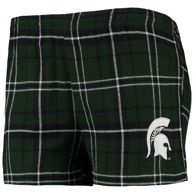 Concepts Sport pour femme Vert/blanc Michigan State Spartans Ultimate Flannel Tank Top & Shorts Sleep Set